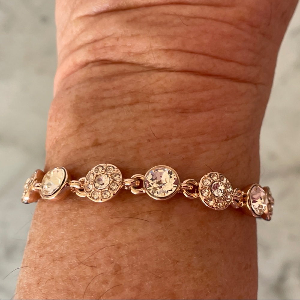 GIVENCHY Rose Gold Tennis Bracelet with Clear Crystals - Picture 3 of 16
